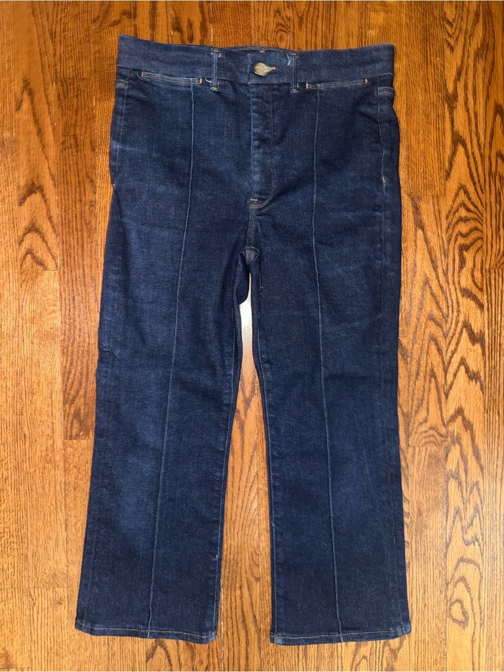 Express Women's Dark Blue Cropped Ankle Jeans